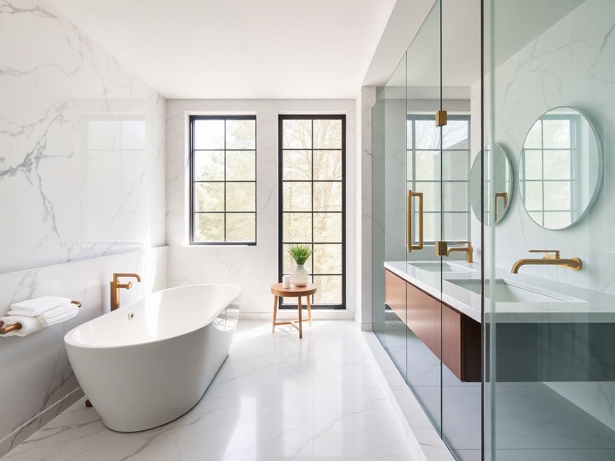 Marble master bath renovation